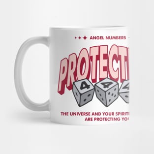 Angel Numbers 444 Protection word lettering art Mug